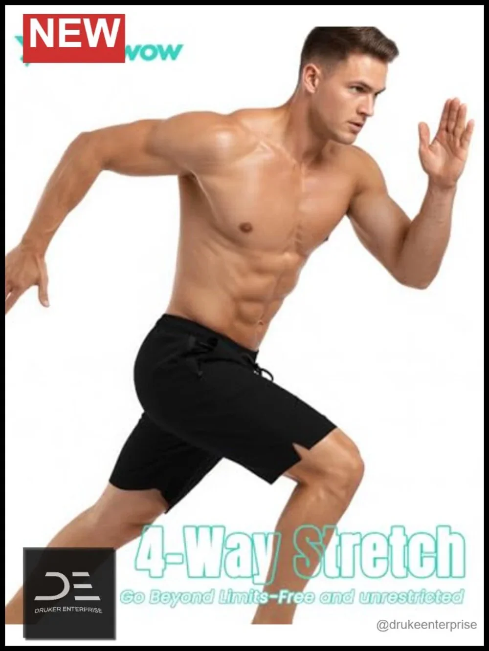 7 Inch Men Swim Trunks with Compression Liner Quick Dry Drawstring Beach Summer